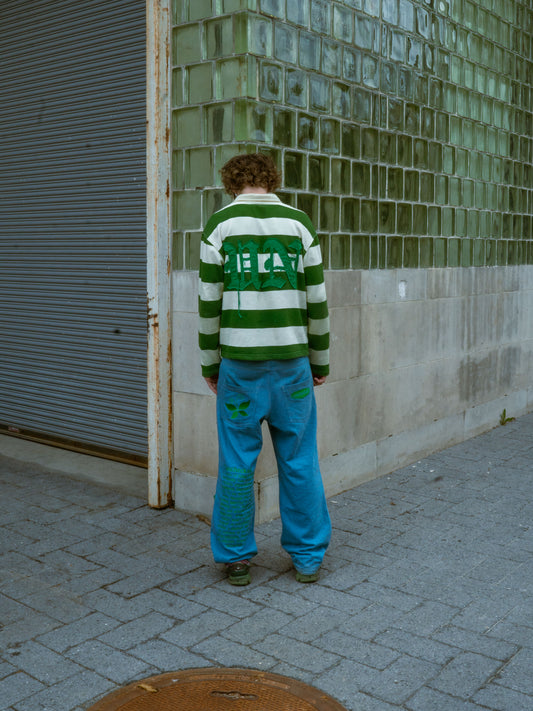 Green Striped Sweater Full Set LIMITED