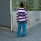 Purple Striped Sweater Full Set LIMITED