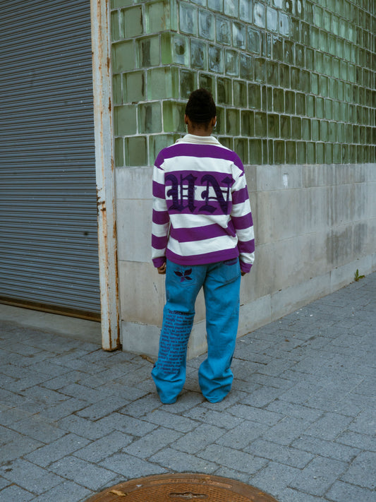 Purple Striped Sweater Full Set LIMITED